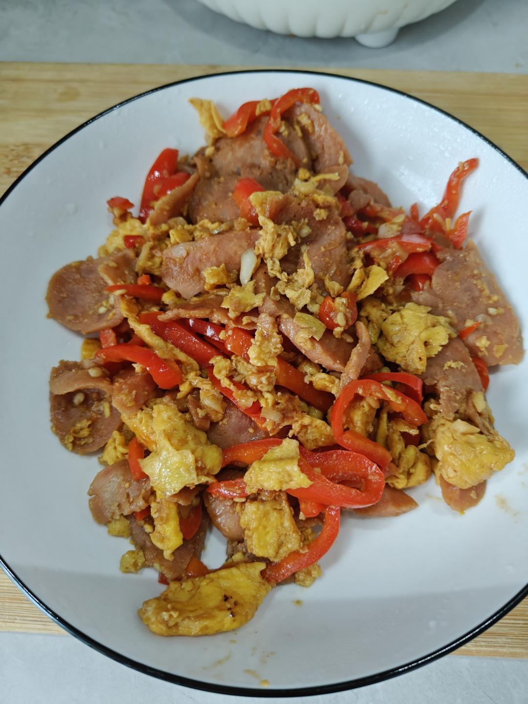 青椒火腿炒鸡蛋