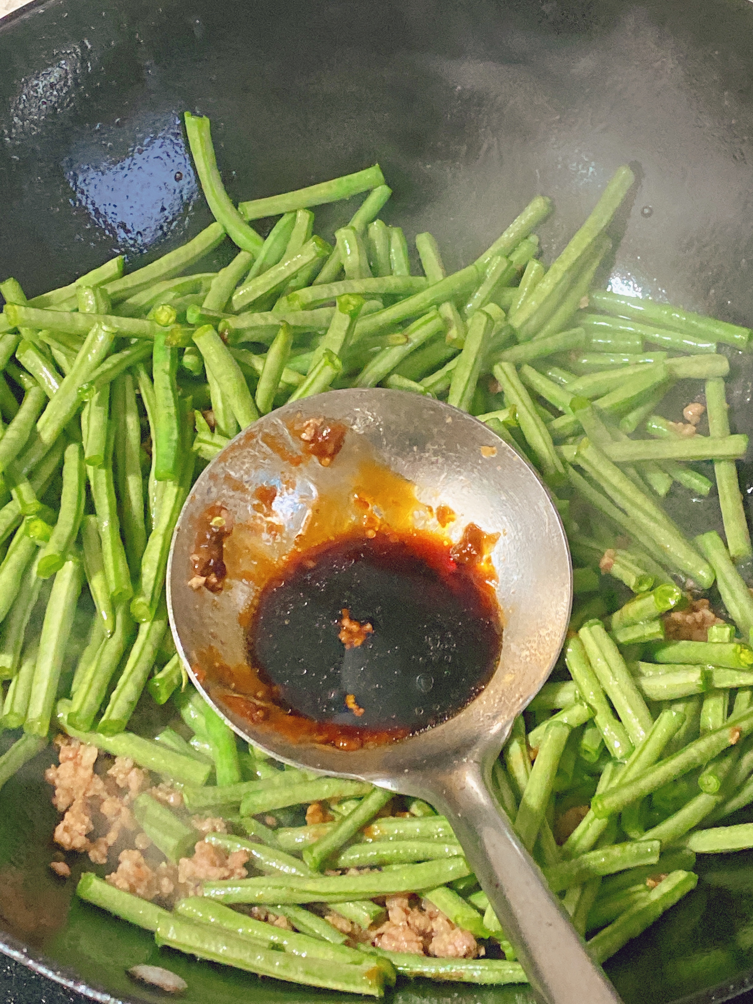 肉沫豇豆下饭菜的做法 步骤8
