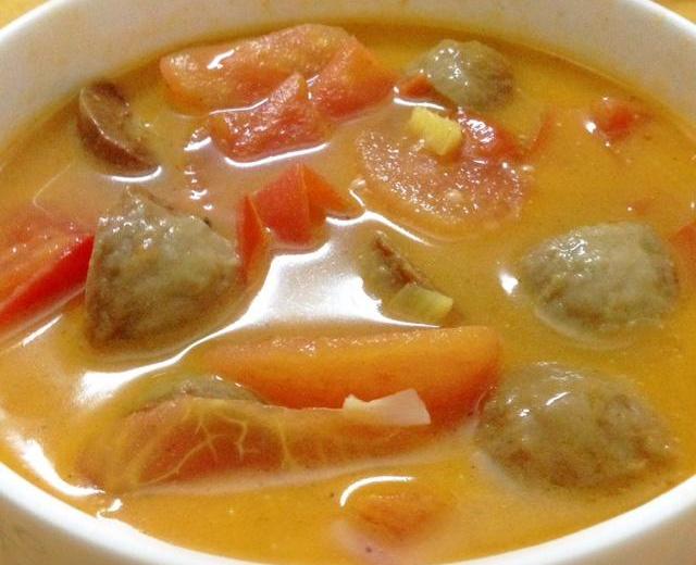 西红柿牛肉丸子汤的做法