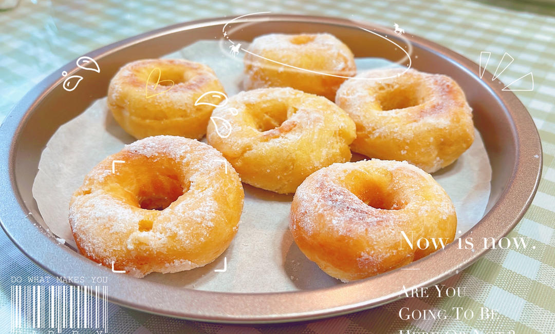 🍩超快手一小时低糖无需烤箱的甜甜圈（详细视频）