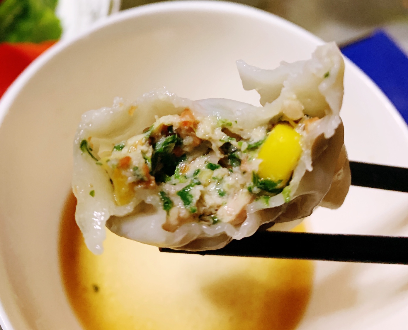玉米荠菜猪肉水饺的做法
