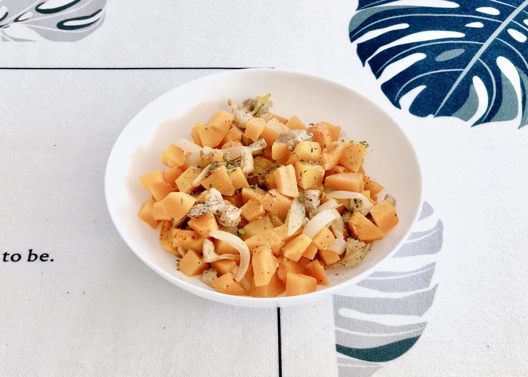 【健康三餐】孜然南瓜蒸鸡胸