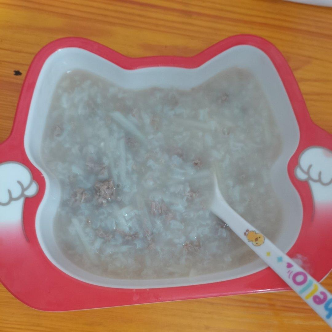 九个月大宝宝辅食：西蓝花淮山牛肉粥