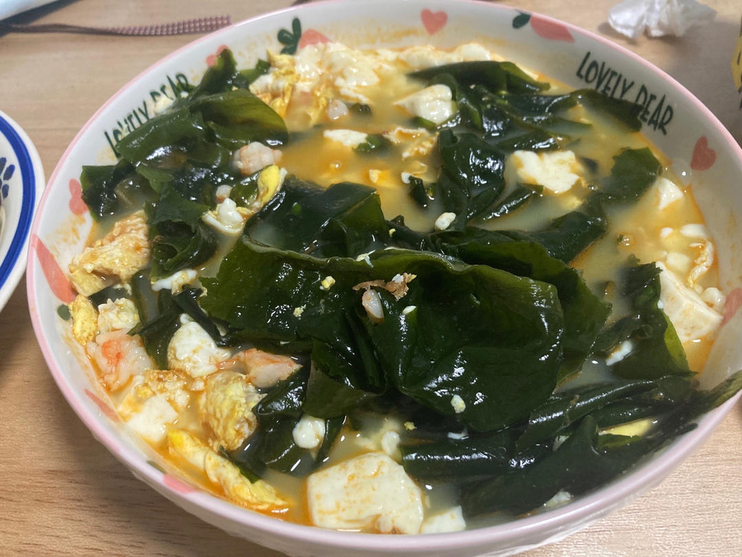 孩子增高汤 | 虾仁豆腐裙带菜汤