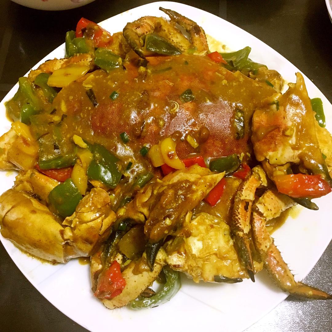 咖喱炒英国黄金面包蟹【主食-海鲜-面包蟹】
