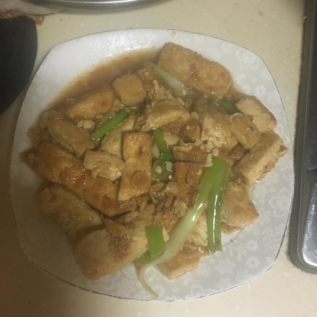 葱烧豆腐