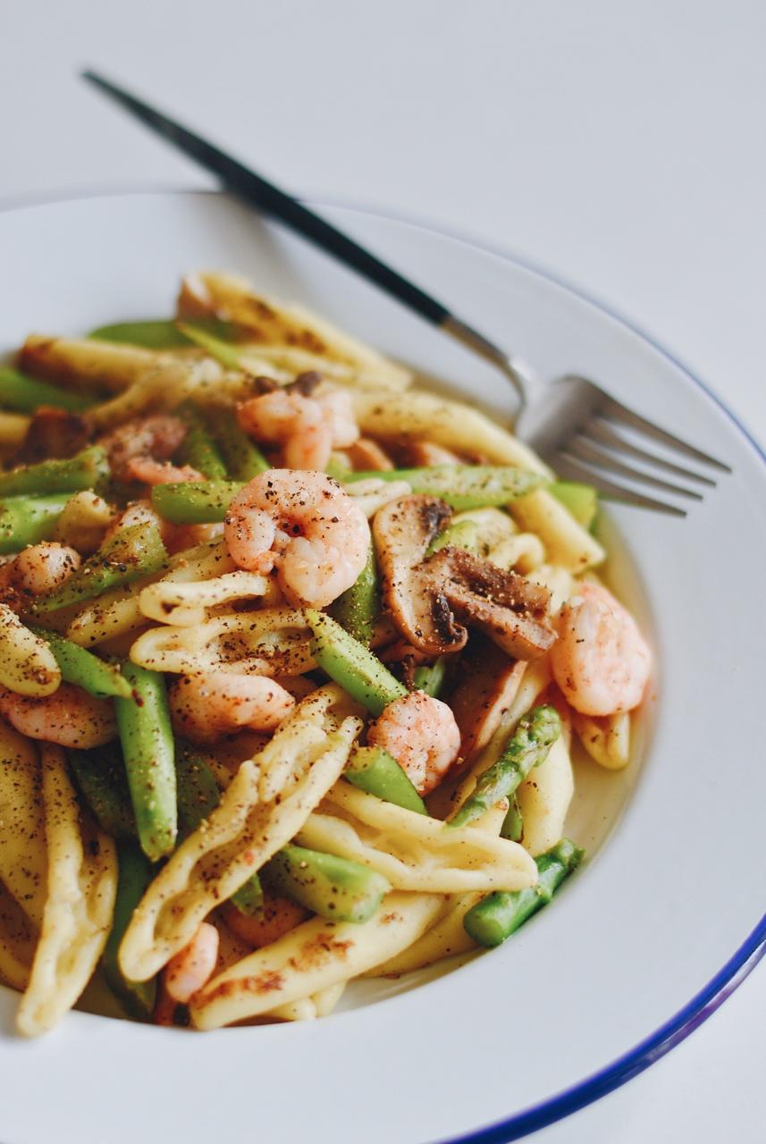 芦笋虾仁意面