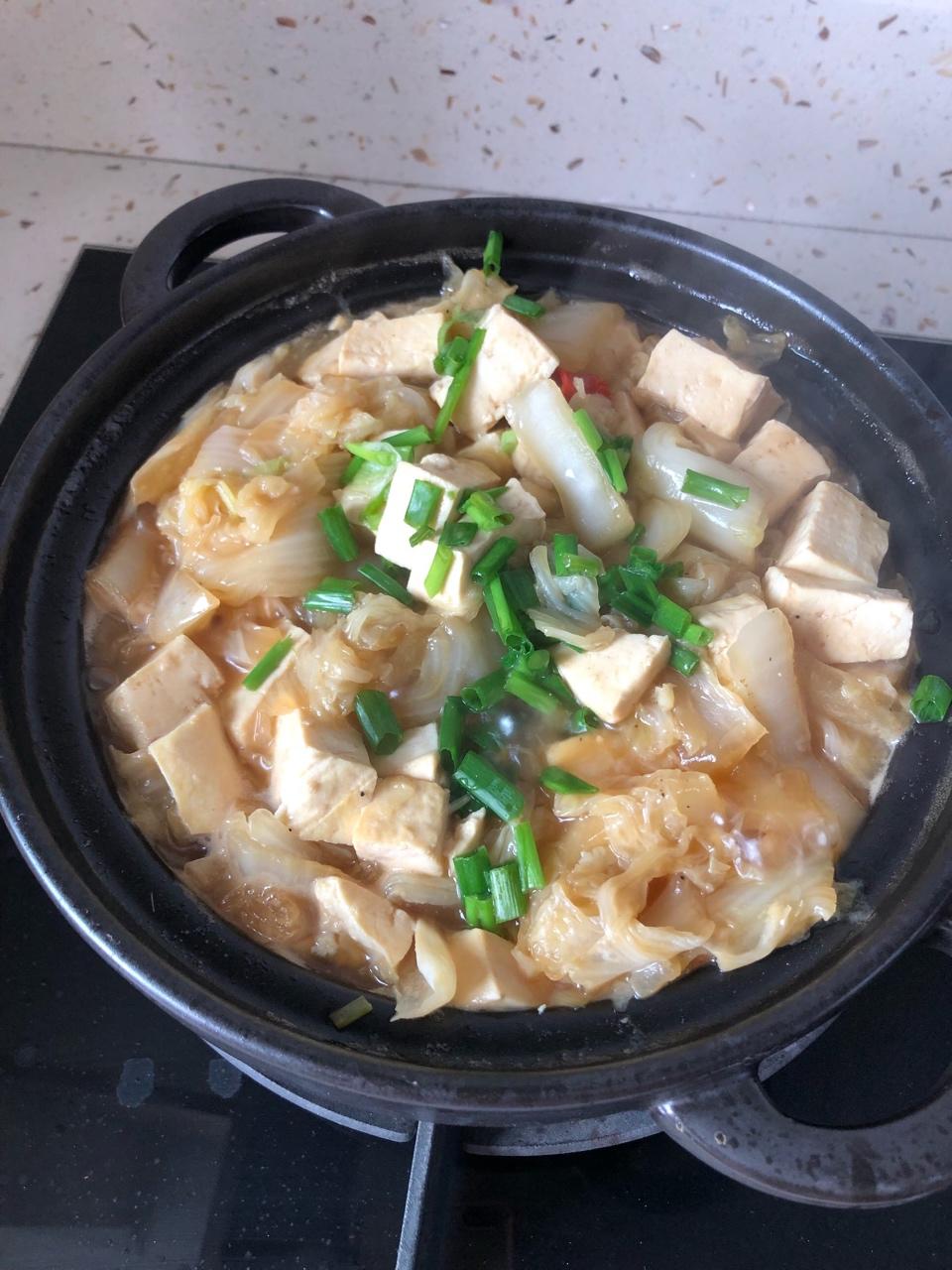 冬季家常菜：白菜炖豆腐