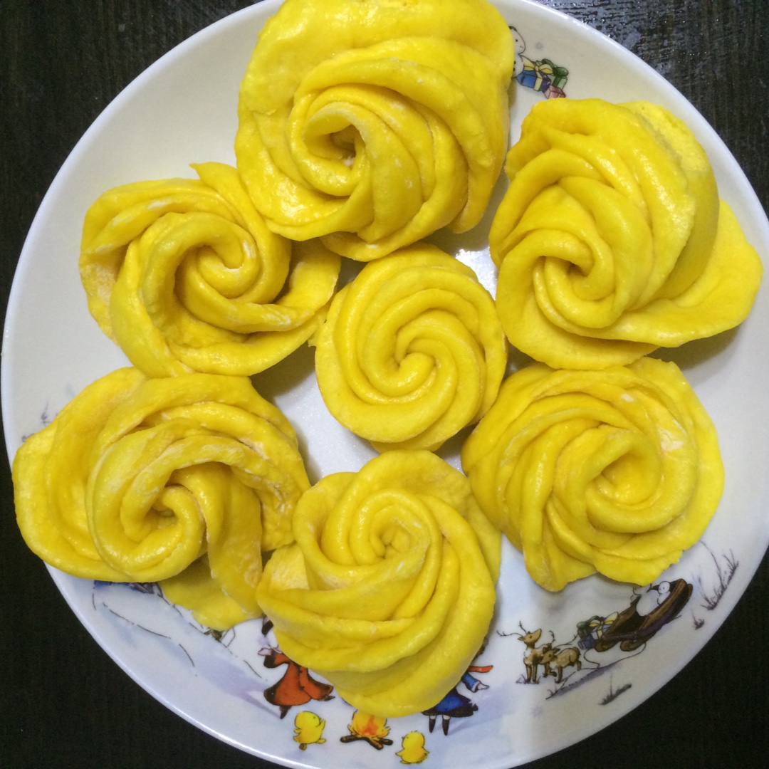 南瓜玫瑰花馒头
