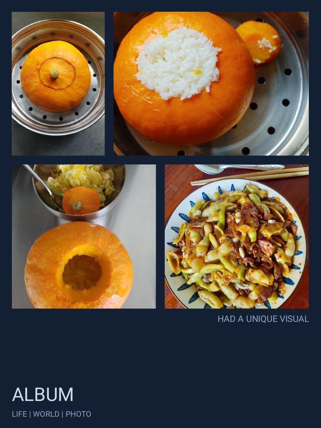 贝贝南瓜盅蒸米饭