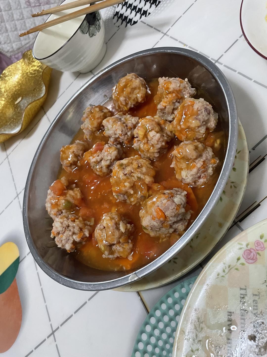 清蒸藕丁肉丸子