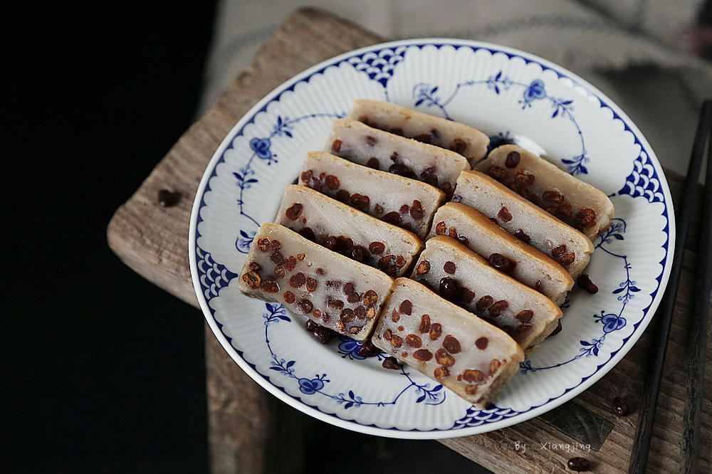 椰汁蜜豆烤年糕