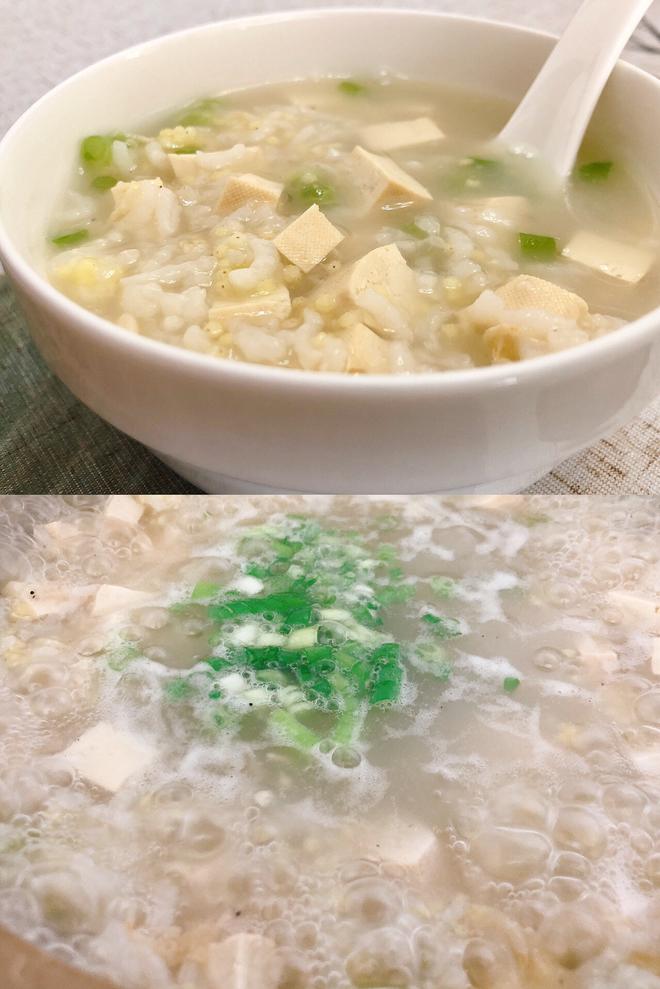 剩饭改造👉隔年饭（豆腐青豆海米粥）的做法