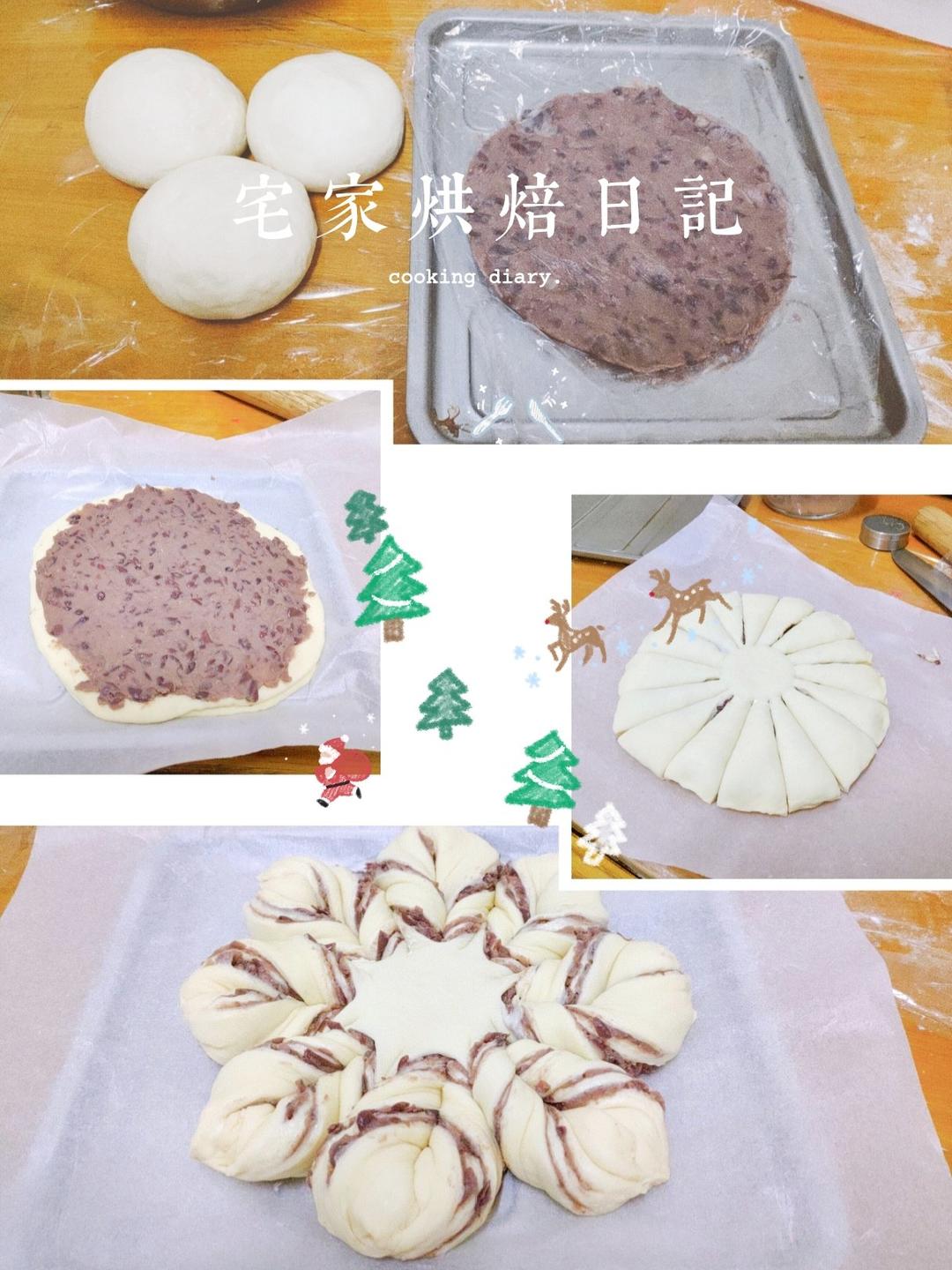 ins风圣诞节雪花豆沙面包---错过了夏天的风秋天的雨 不能再错过冬天的雪花