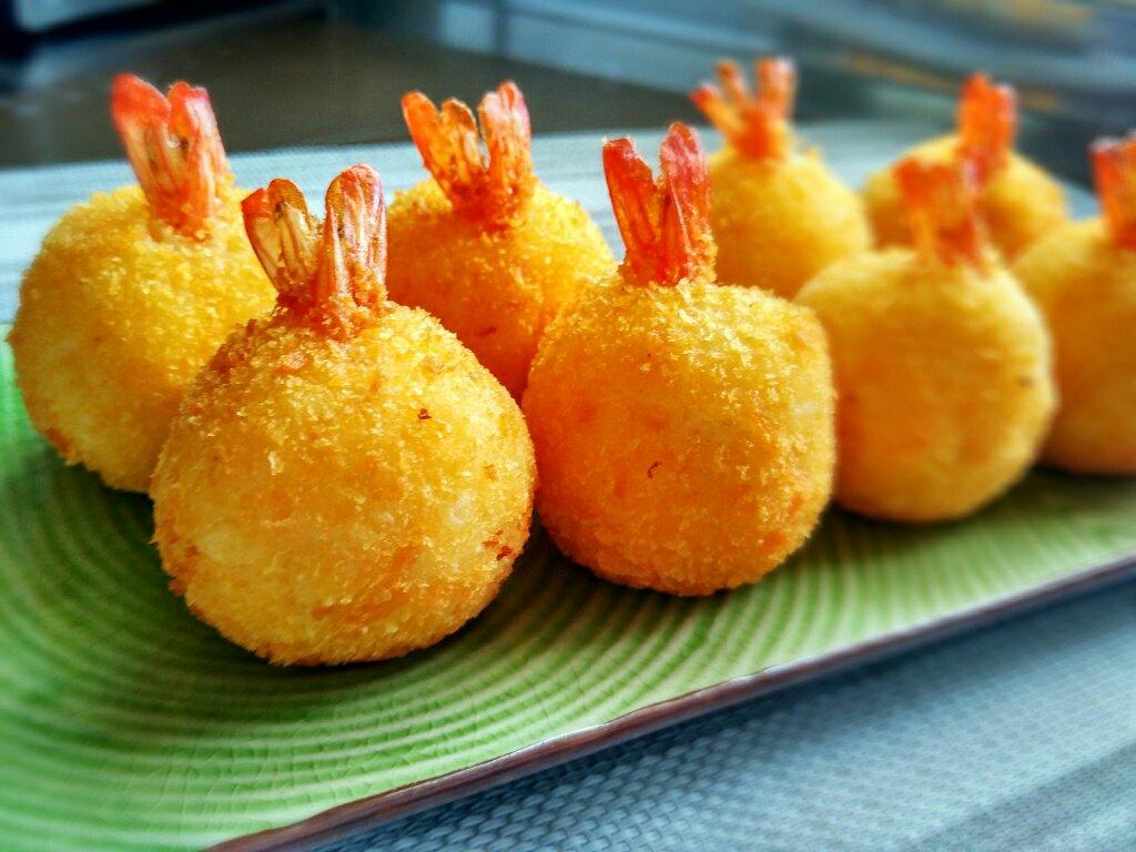 土豆泥鲜虾球