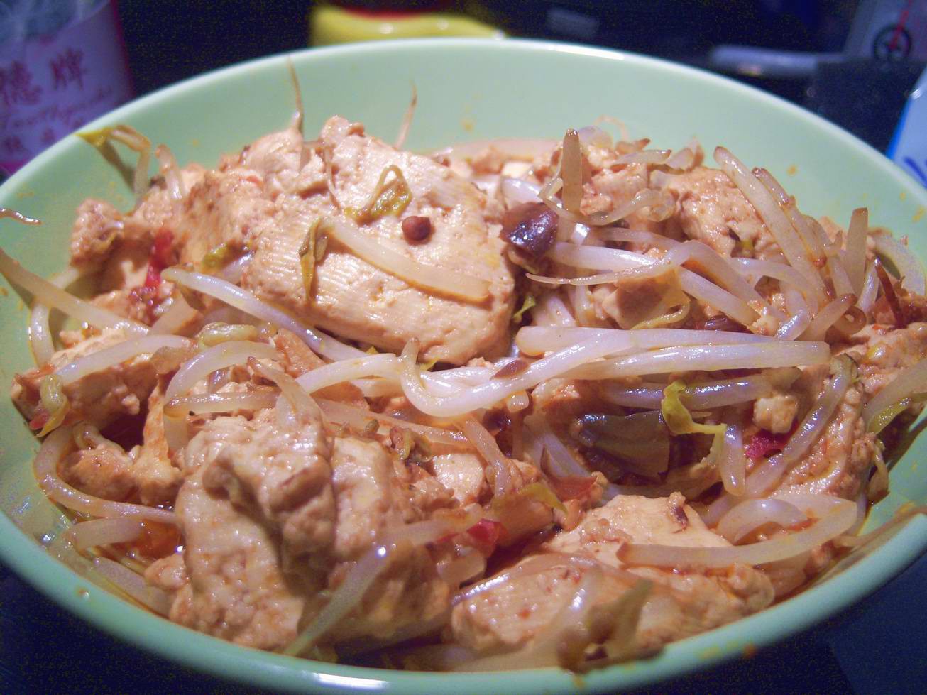 豆瓣豆芽炒豆腐