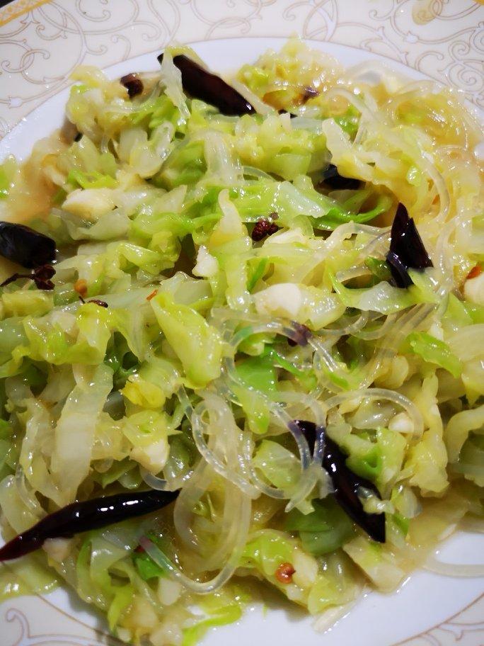 凉拌粉丝圆白菜