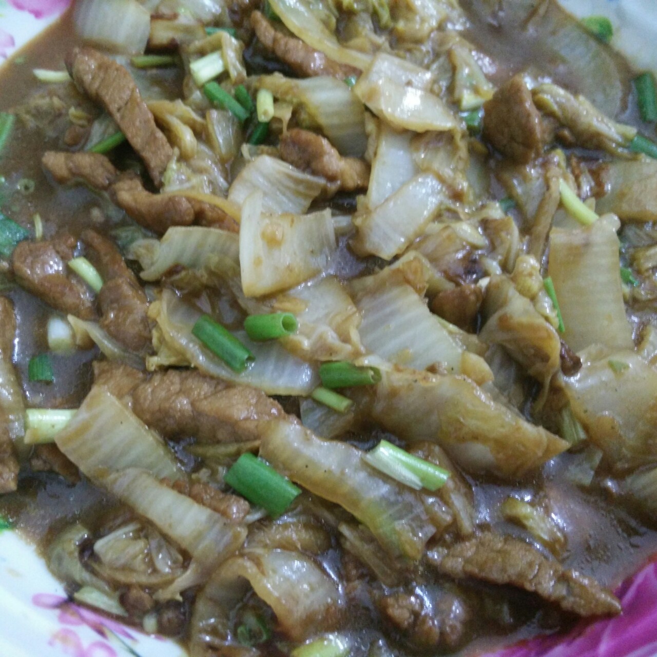 白菜炒肉丝