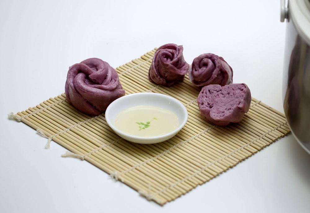 紫薯玫瑰花馒头（电饭煲版）的做法