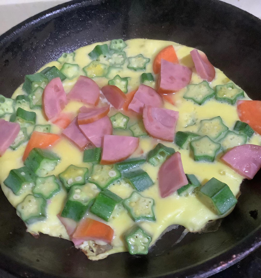 秋葵鸡蛋饼