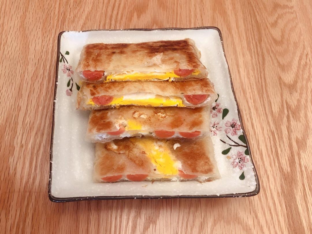 五分钟快手早餐：火腿鸡蛋手抓饼