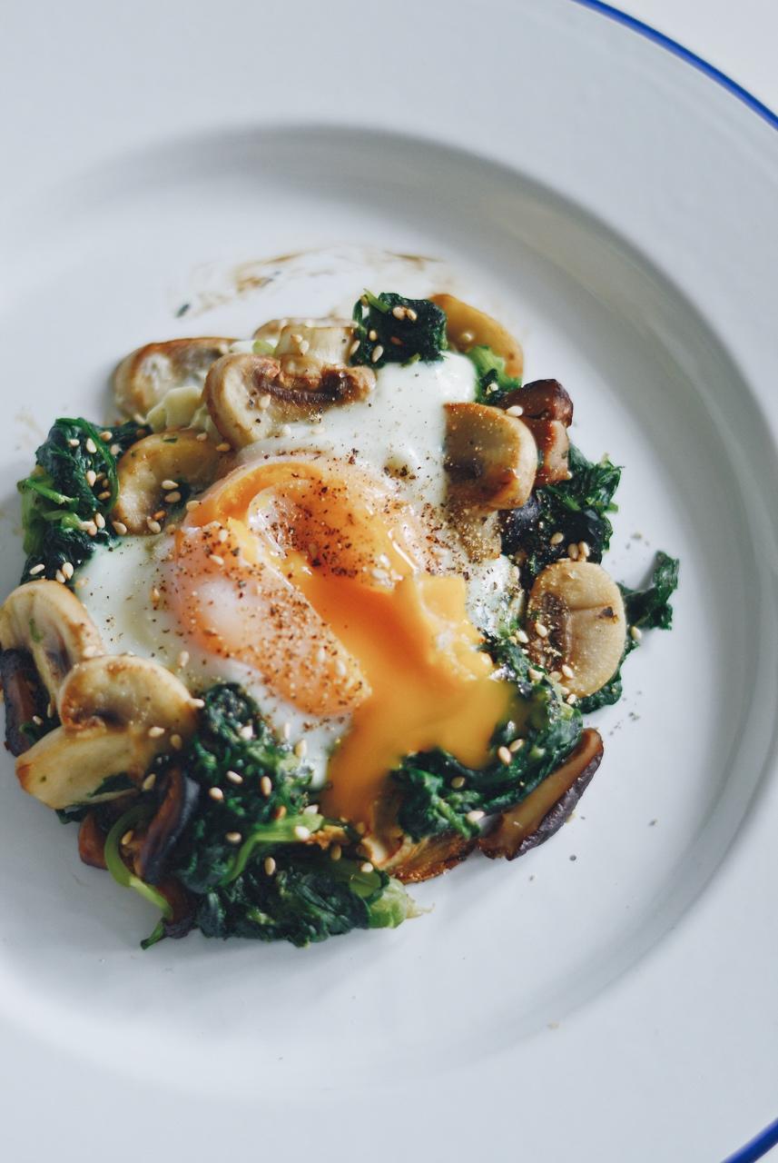 蘑菇菠菜奶酪早餐蛋饼丨健康·烘焙