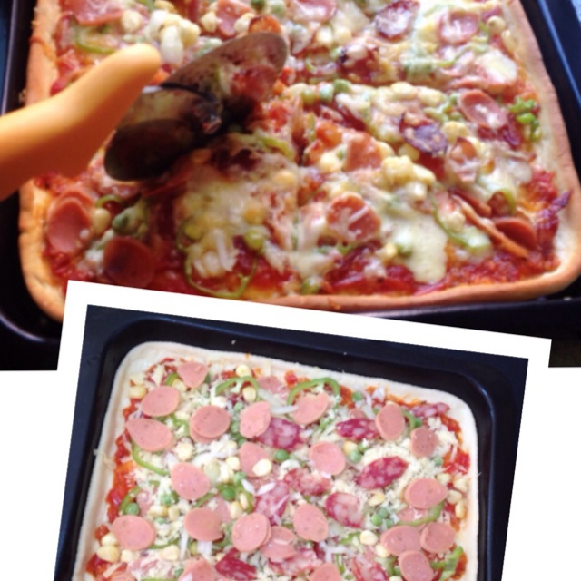 鲜虾培根薄披萨—海氏烤箱定制