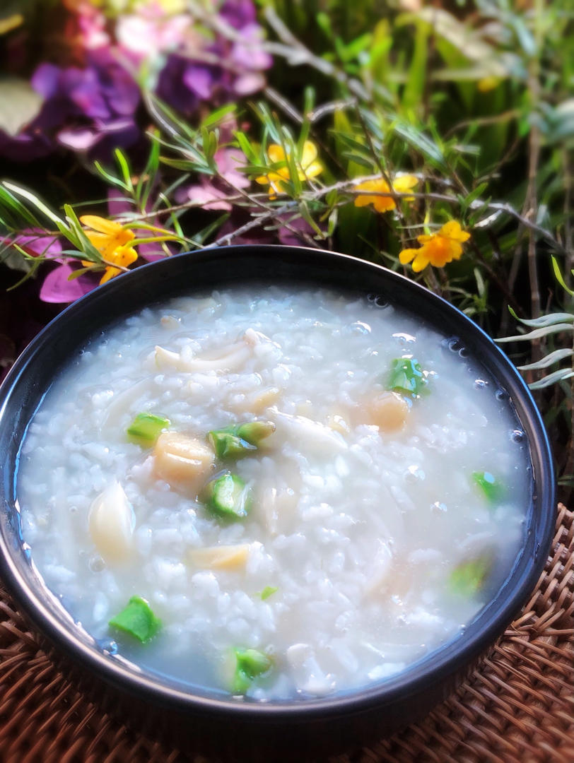 半糖也甜做的芦笋百合瑶柱粥