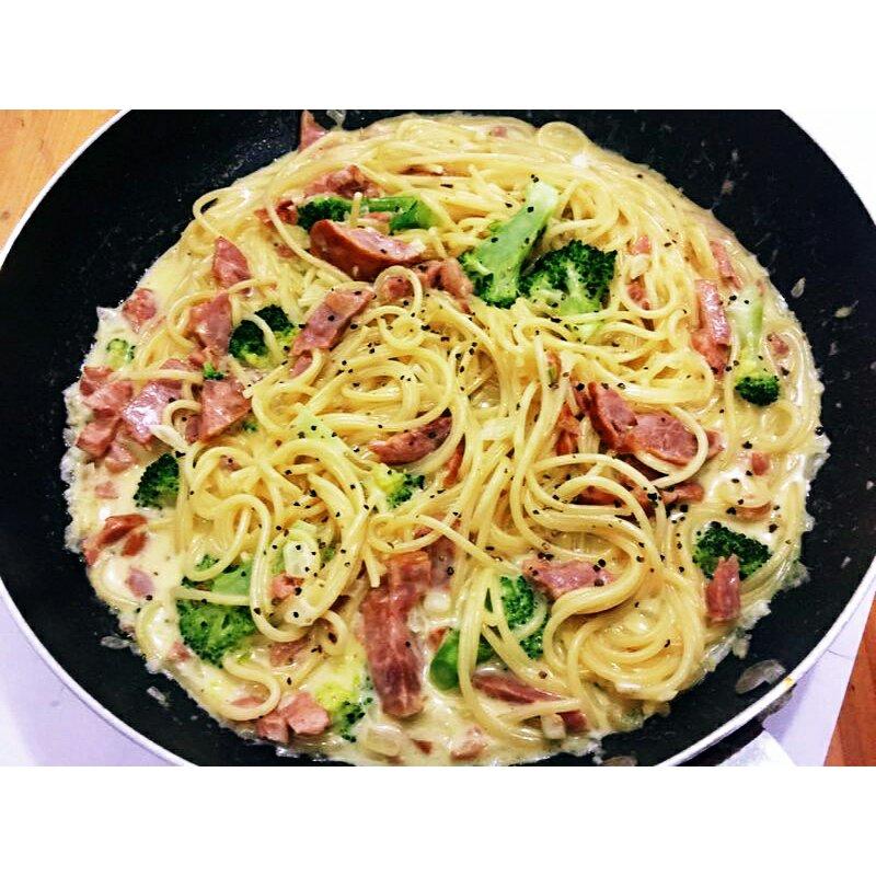 奶油蘑菇培根意大利面