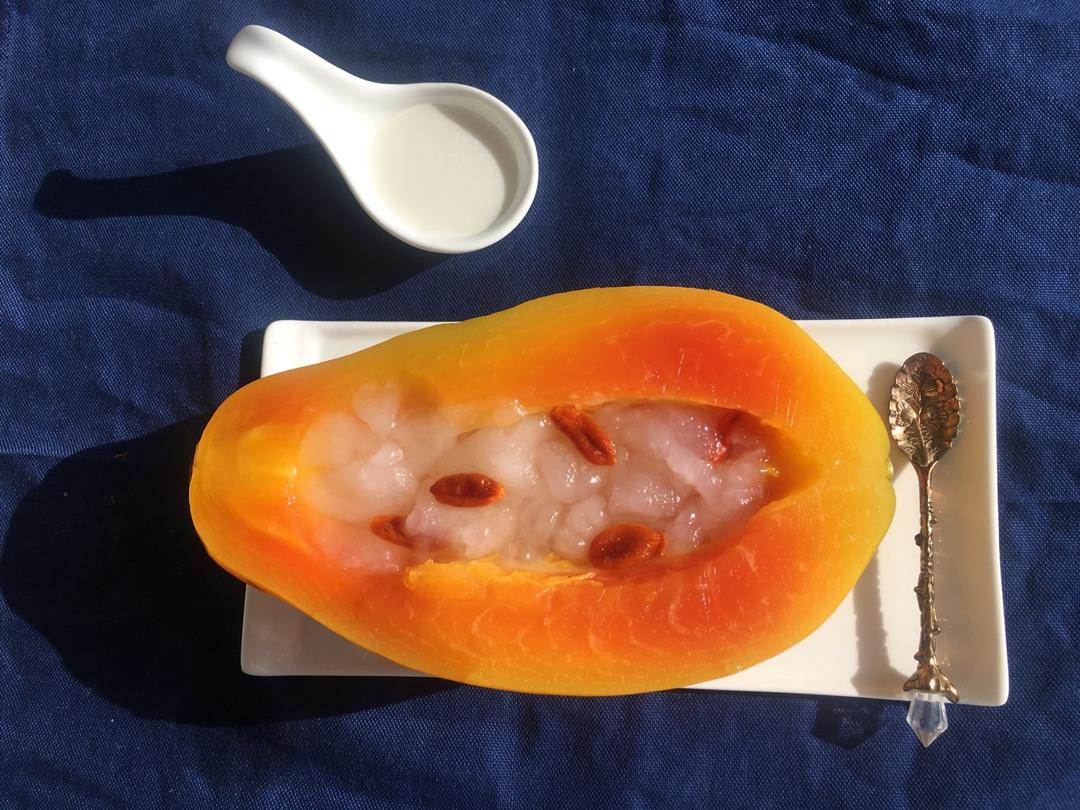翻滚吧李狗嗨做的木瓜炖雪蛤