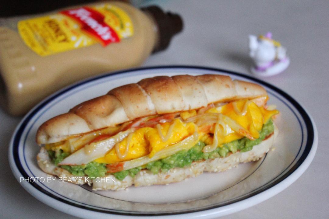 味好美｜21天刷脂计划｜牛油果蟹柳滑蛋三明治的做法