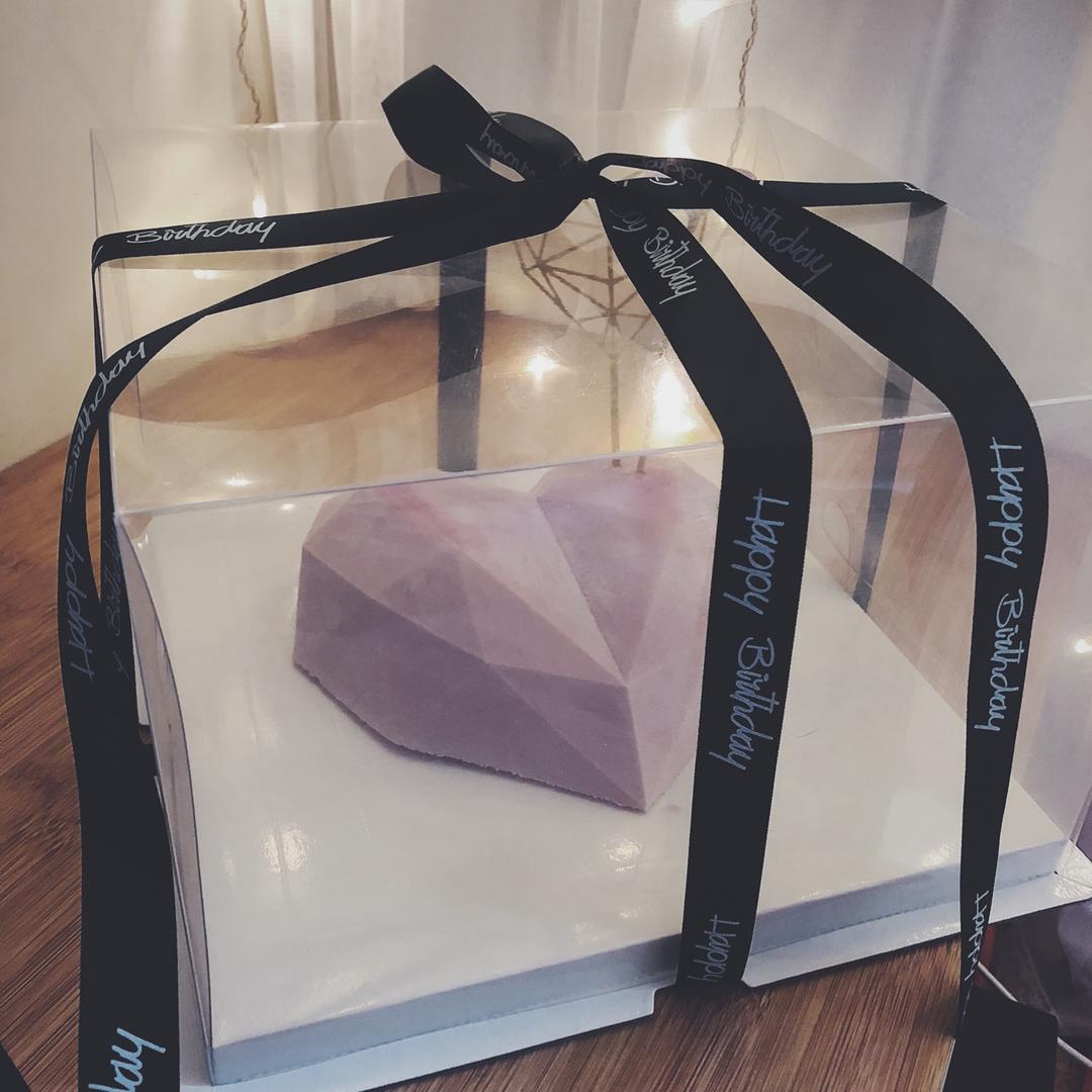 少女❤3D钻石心形覆盆子乳酪慕斯（7寸）