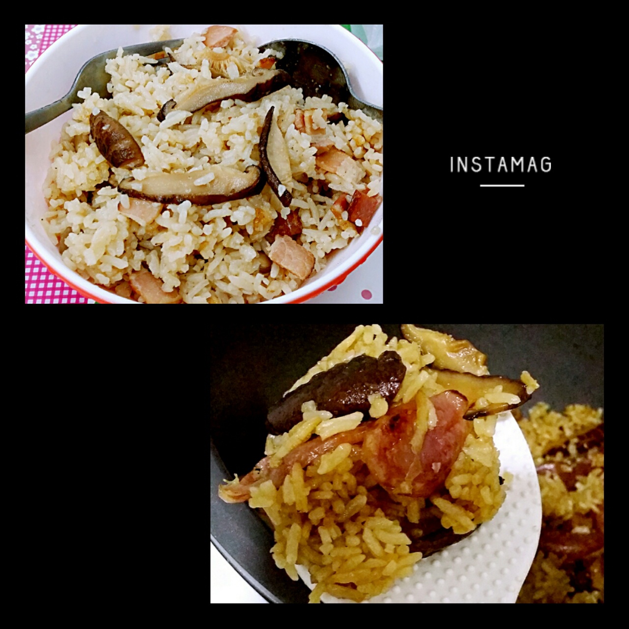 电饭锅版香菇腊肠饭