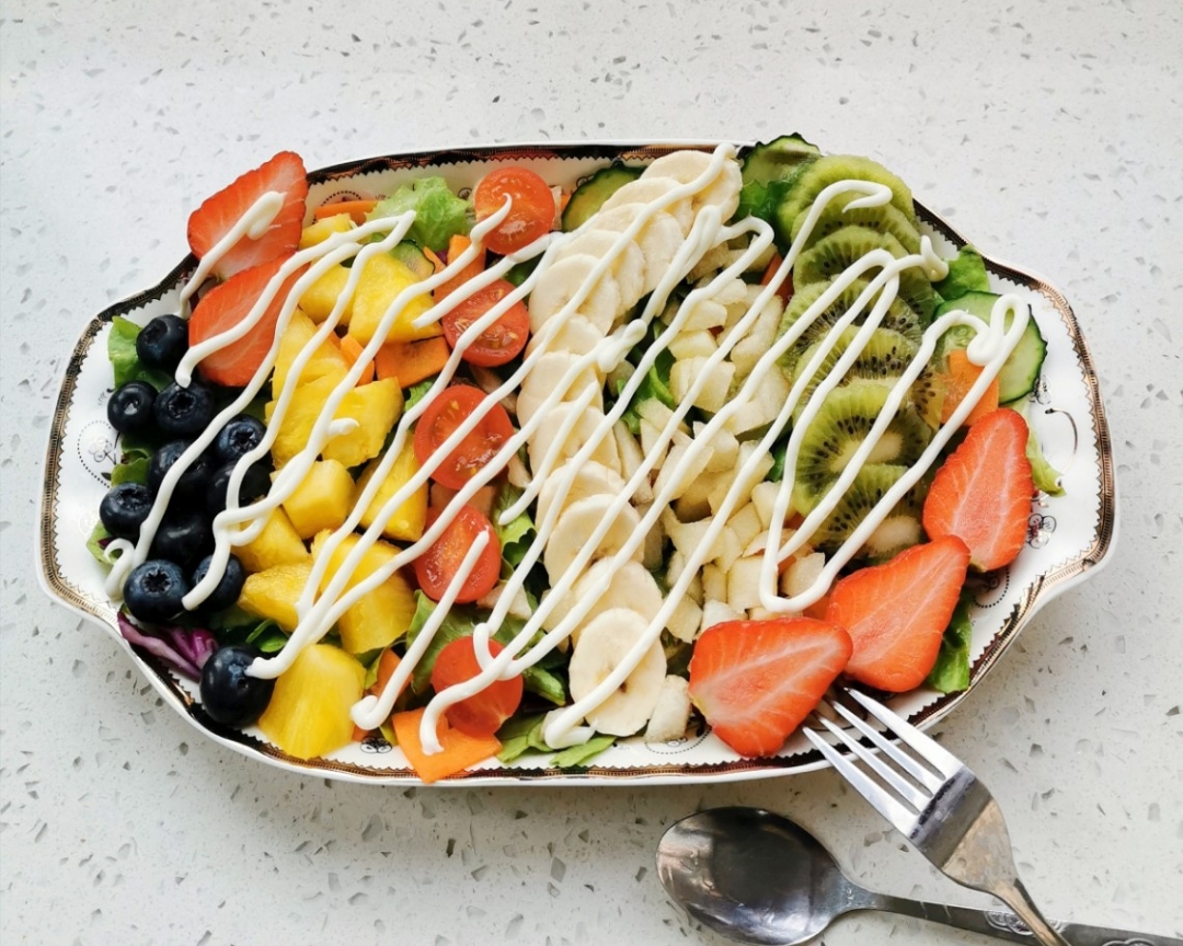 低脂餐—水果蔬菜沙拉的做法