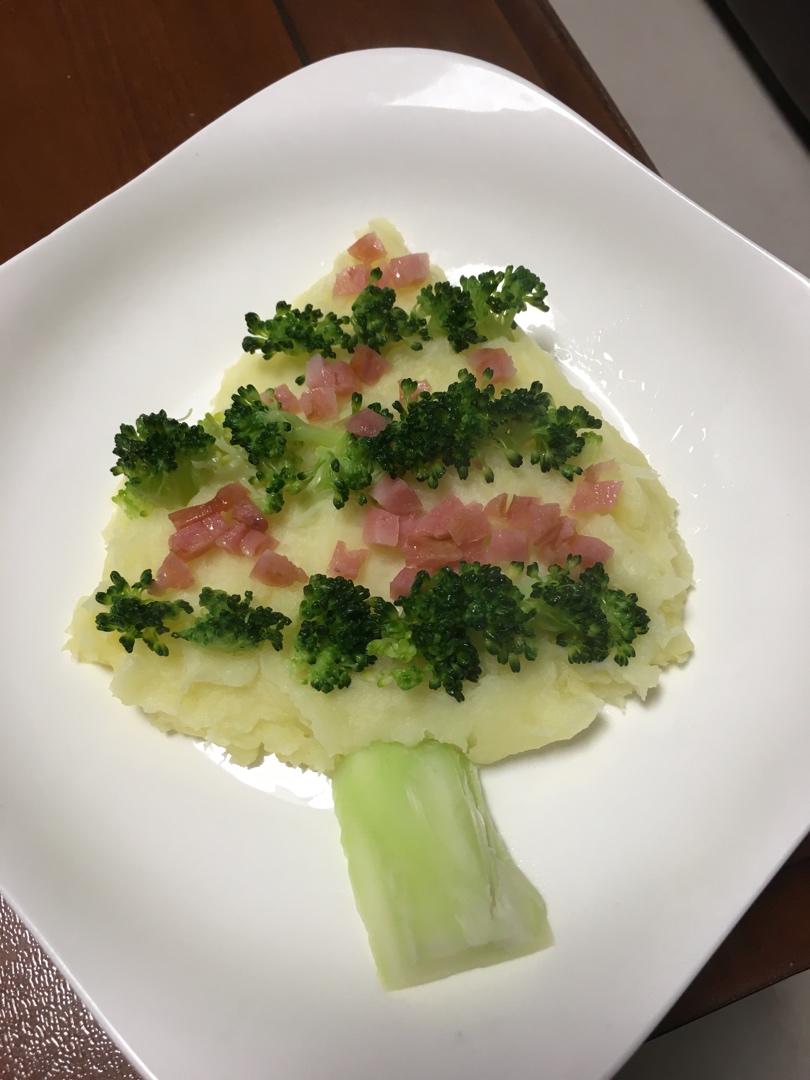 土豆泥西兰花圣诞树