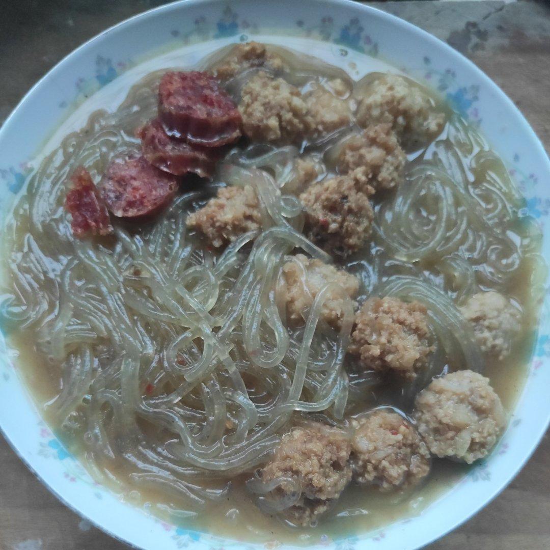 香菜粉条丸子汤、小时候的味道