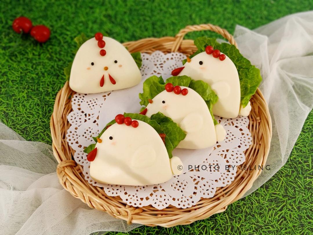 可爱小鸡馒头饼夹