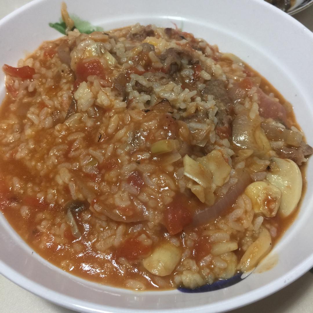番茄牛肉蘑菇烩饭