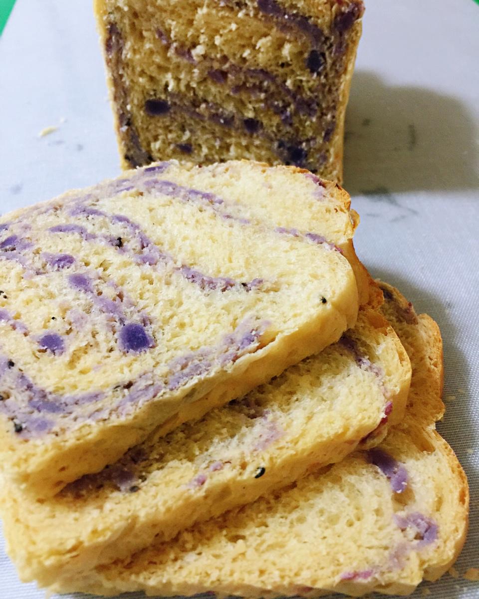 大理石纹紫薯吐司(中种法)～小美版