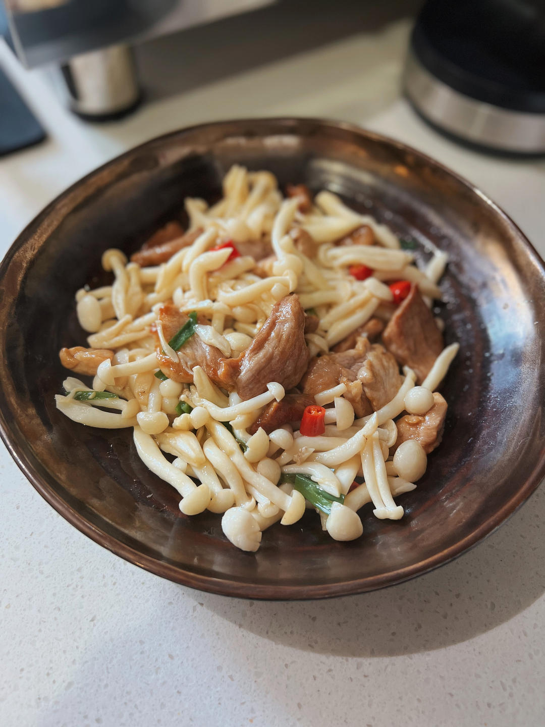白玉菇炒肉