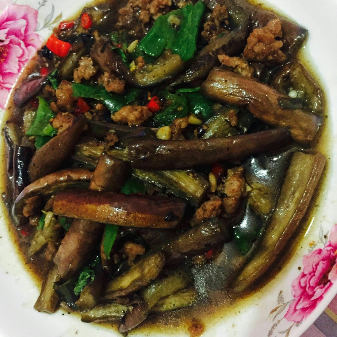 红烧肉沫茄子