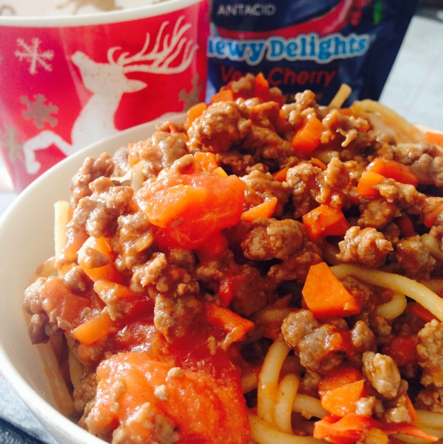 胡萝卜番茄肉丝意面