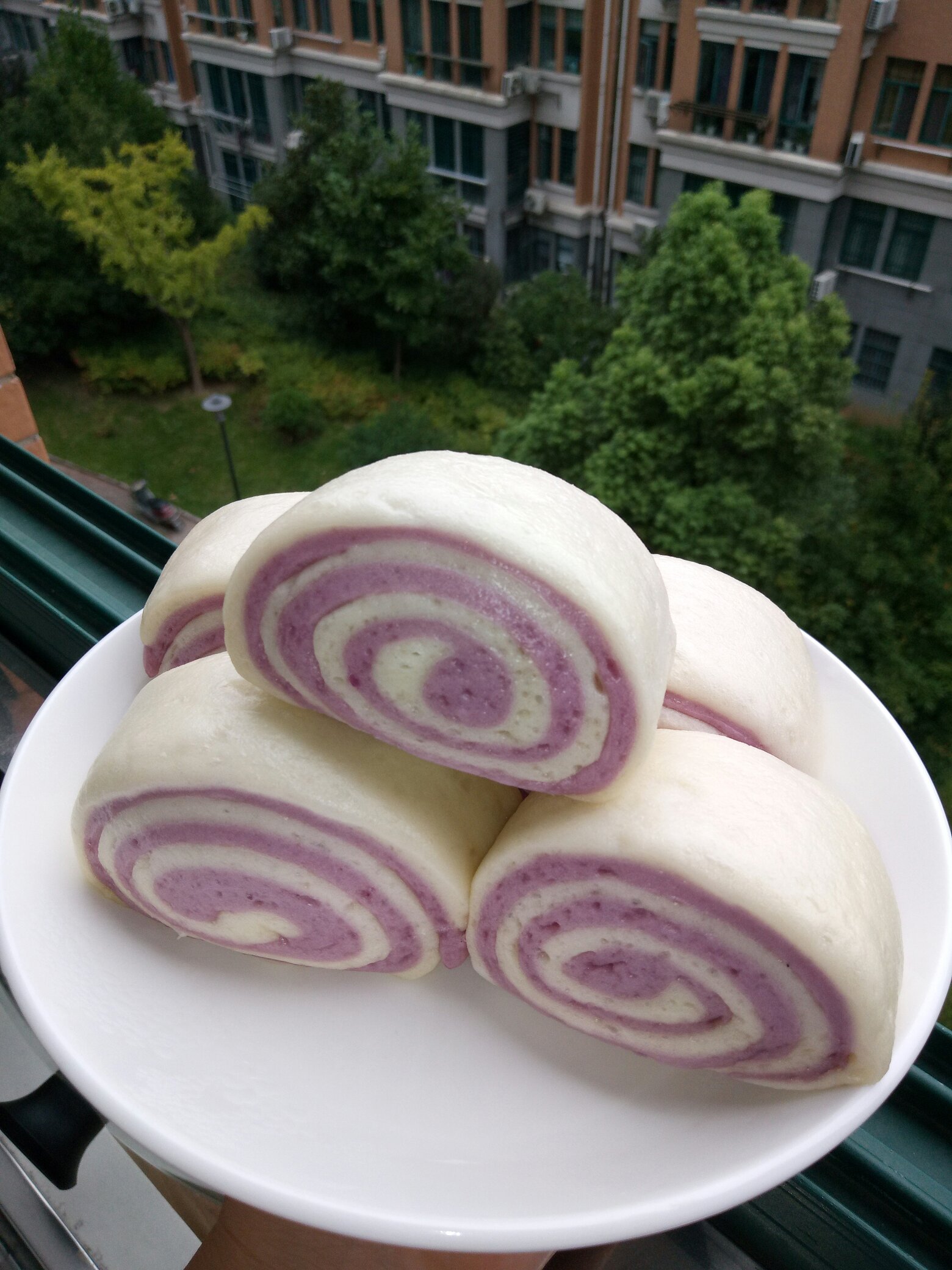 双色紫薯馒头