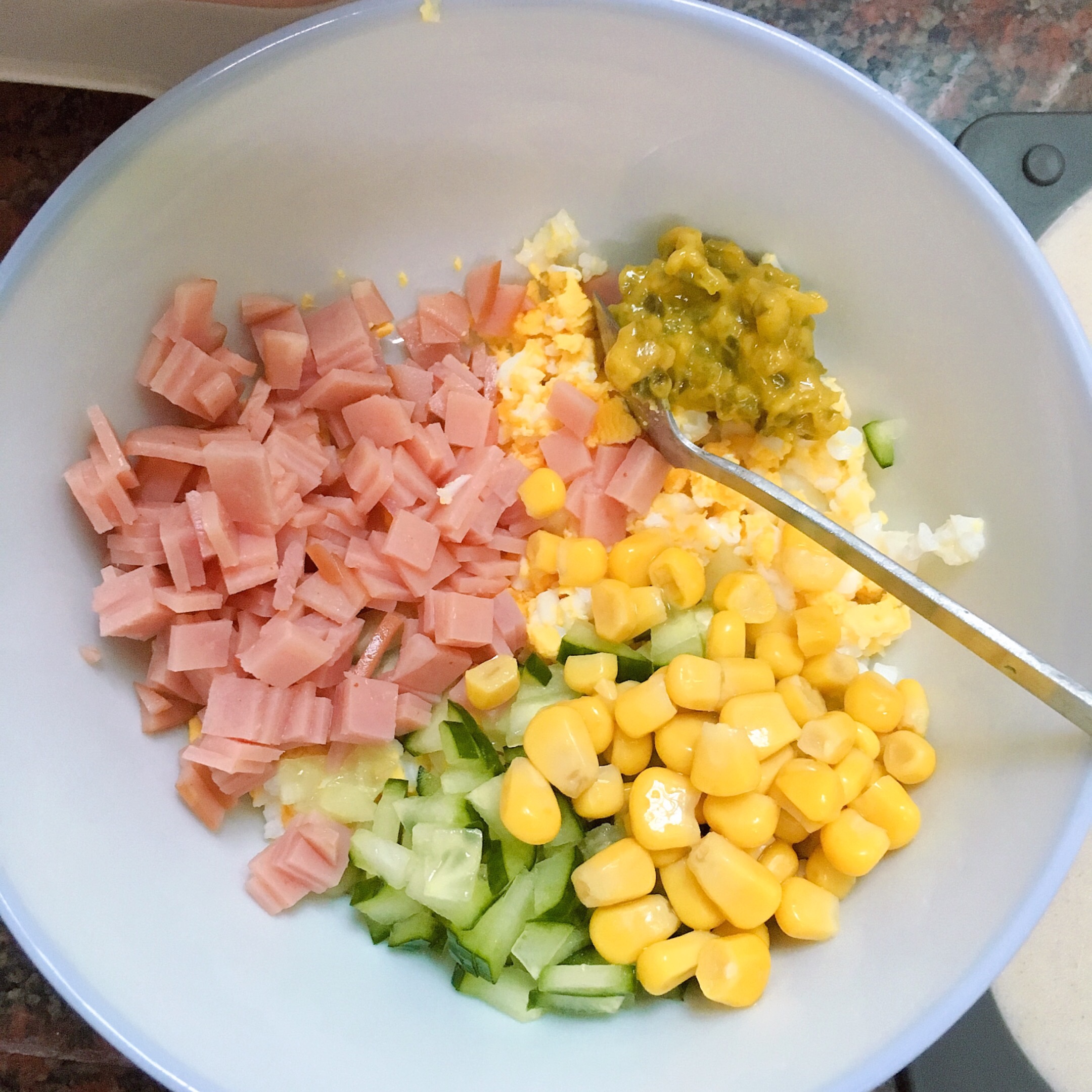 （我的减脂早餐23💕）轻食•『青瓜鸡蛋沙拉三明治』的做法 步骤3