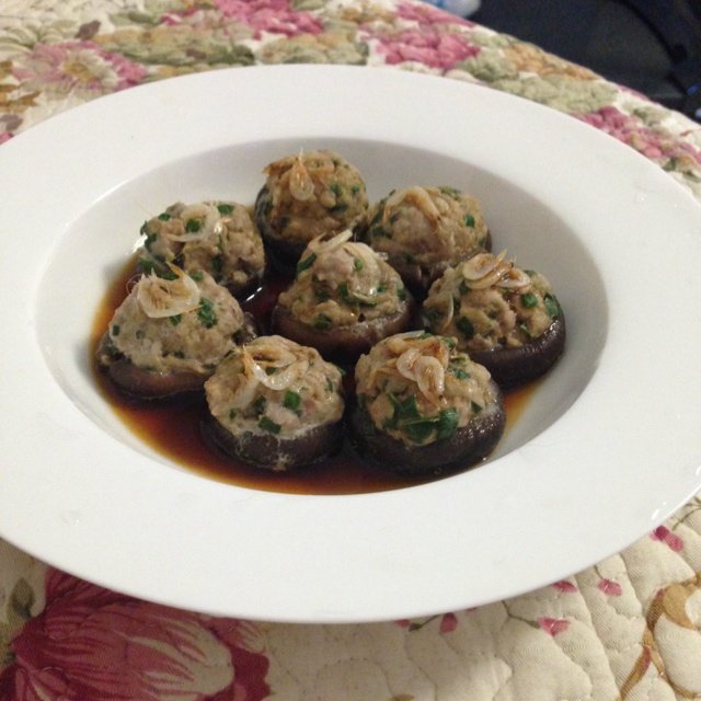 豆腐肉末酿香菇