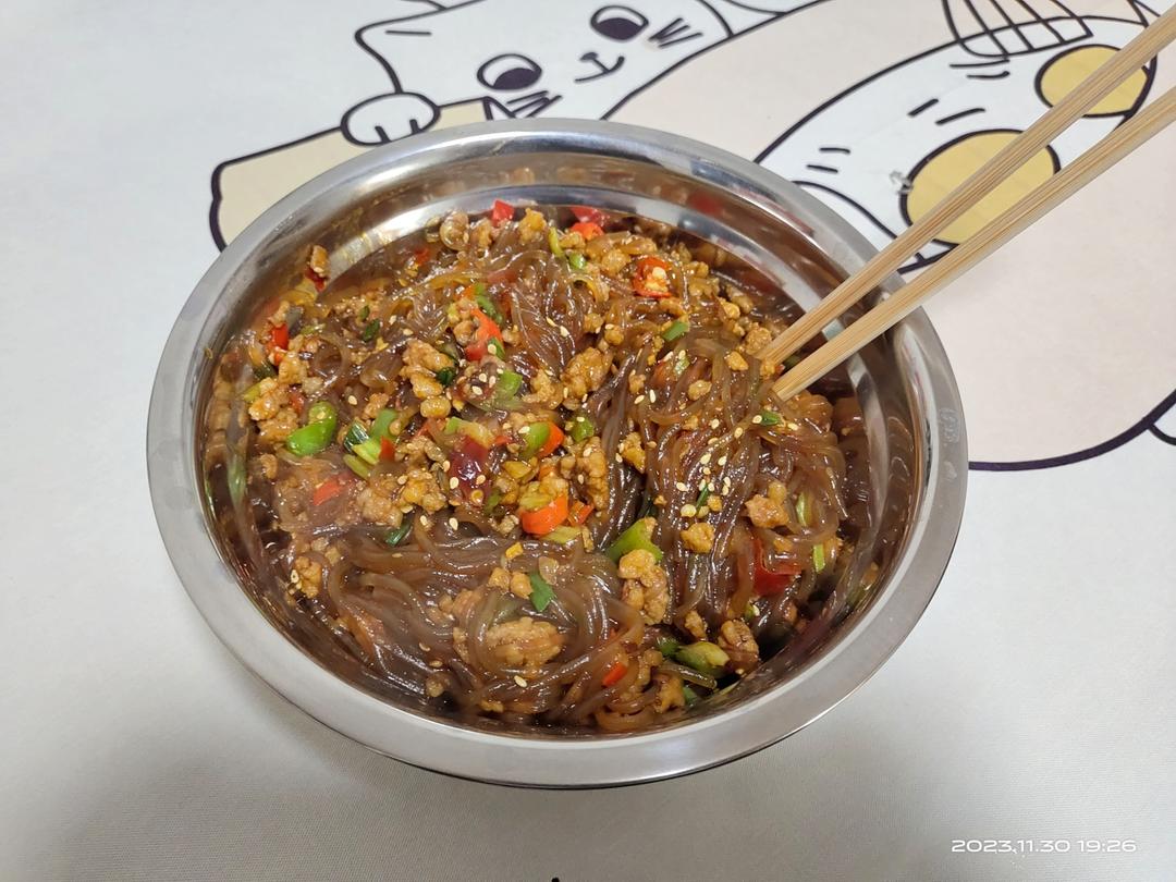 蚂蚁上树——肉沫粉条