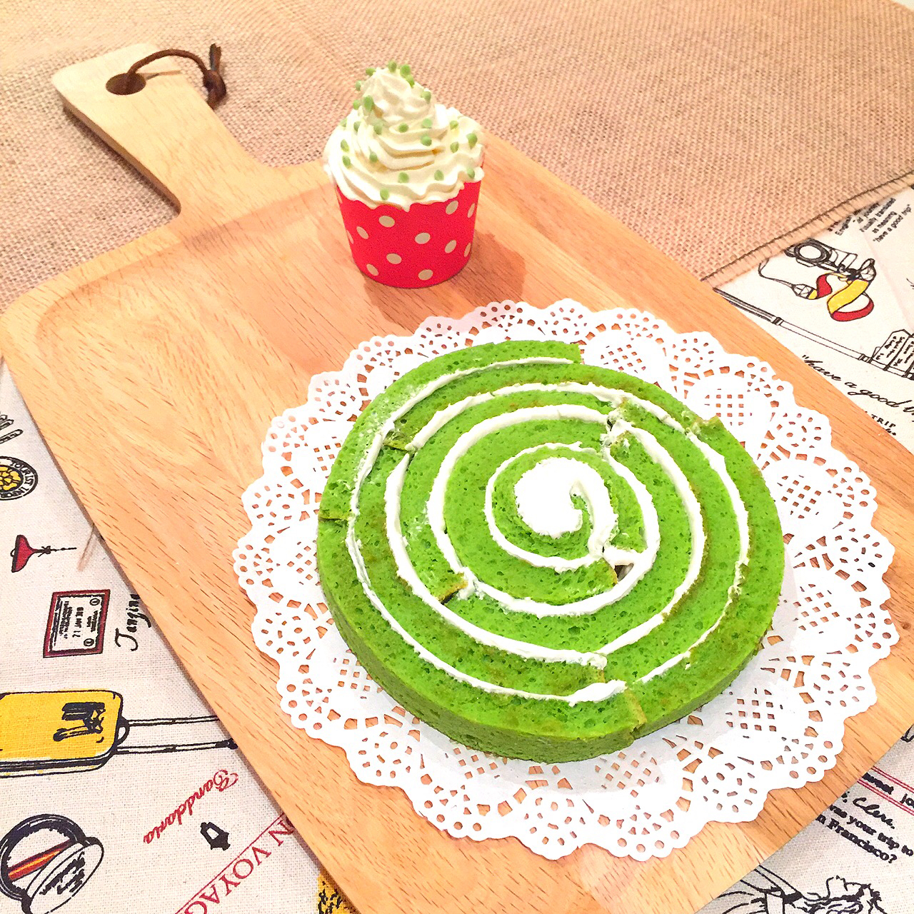 菠菜泥版漩涡蛋糕