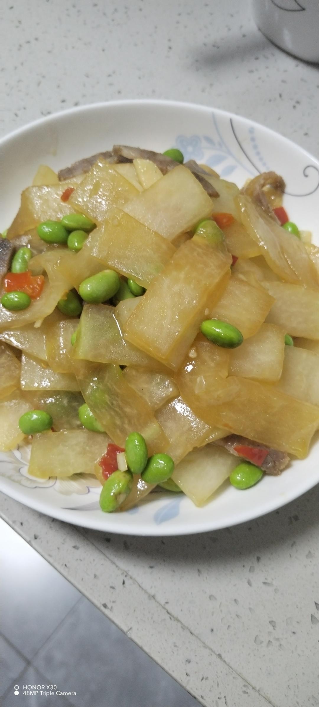 冬瓜炒毛豆