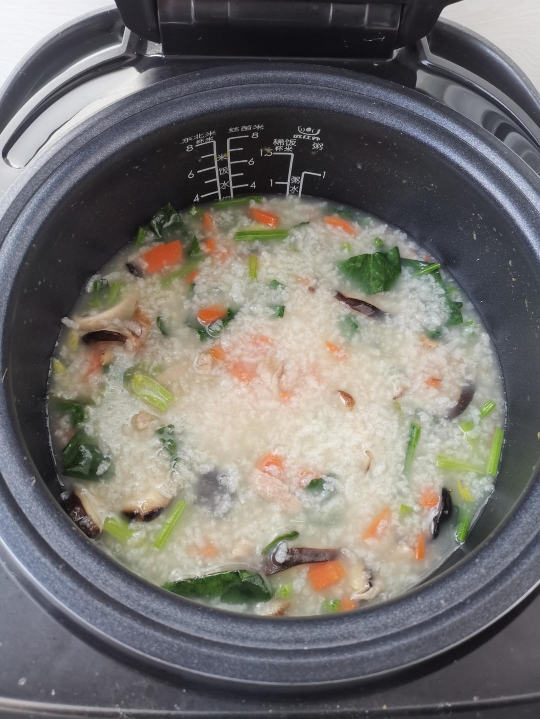 香菇菠菜牛肉粥