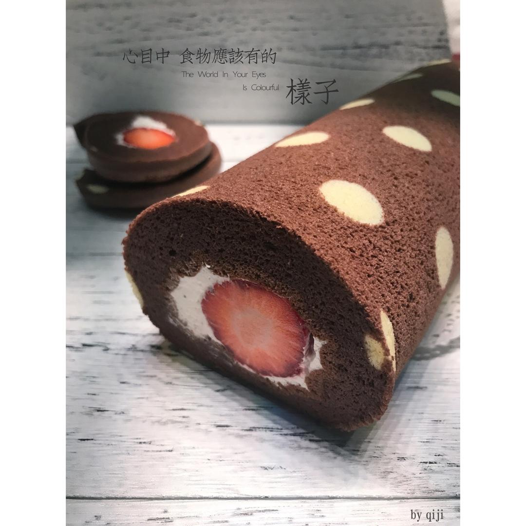 可可波点蛋糕卷